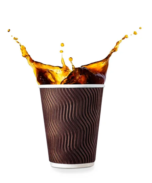 Engångskopp med kaffestänk — Stockfoto