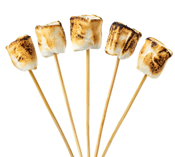 Rostade marshmallows på spett — Stockfoto