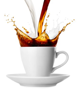 Kahveli ve sütlü fincan.