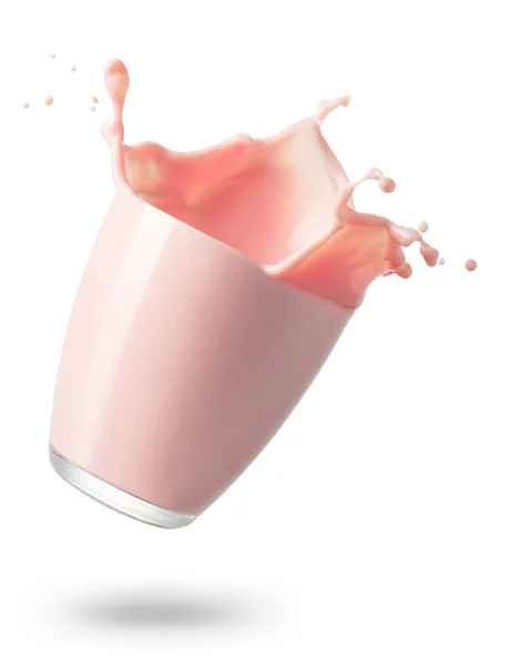 Strawberry milk in glass — Stock Photo, Image