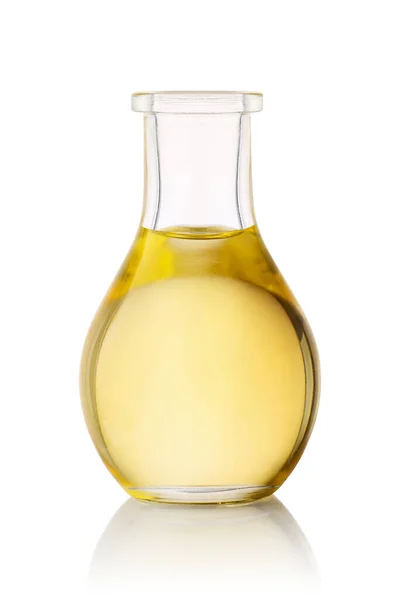 Glass bottle with oil — Stock Photo, Image