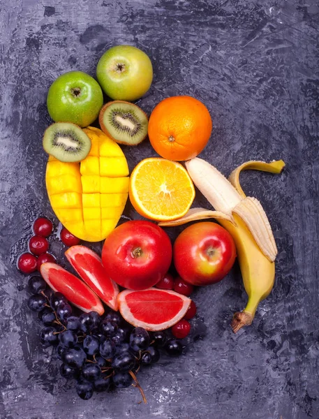 Frutas Frescas Cerca Alimentación Saludable Concepto Dieta Frutas Tropicales Kiwi — Foto de Stock