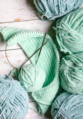 Kış ya da sonbahar hafta sonu konsepti, üst görünüm.