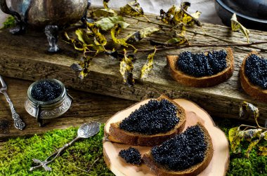 Black caviar. Russian food. clipart