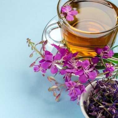 Fireweed yapılan çay. Bitkisel çay. Şifalı bitkiler.