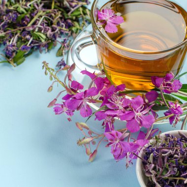 Fireweed yapılan çay. Bitkisel çay. Şifalı bitkiler.