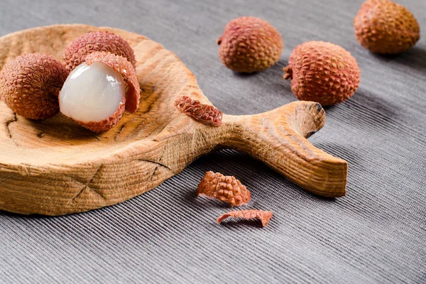 Lychee. Fresh fruit on the table.