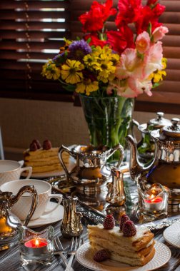 Doğum günü, güzel masa ayarlama