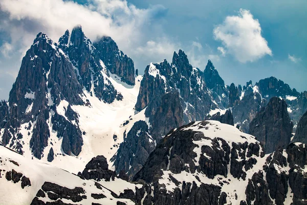 Dolomite Alps rocky mountain range in winter — Stock Photo, Image