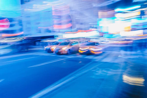 Abstracte Beweging Wazig New York City Taxi Rijden Snel Stad — Stockfoto