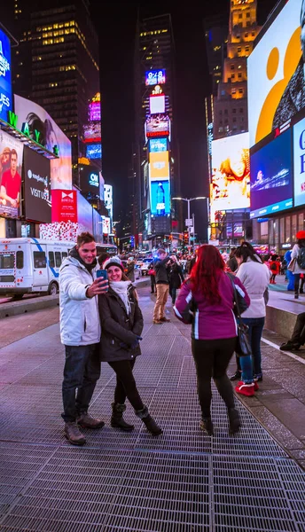 Nueva York Marzo 2017 Times Square Con Teatros Broadway Carteles — Foto de Stock