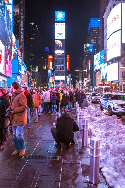 Nueva York Marzo 2017 Times Square Con Teatros Broadway Carteles — Foto de Stock