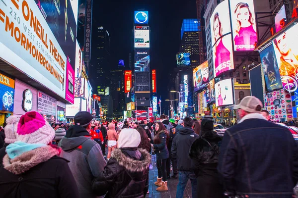 Nueva York Marzo 2017 Times Square Con Teatros Broadway Carteles — Foto de Stock