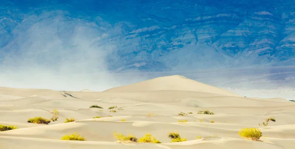 Mesquite Sand Dunes Death Valley Sand Storm Sunset California Usa — Stock Photo, Image