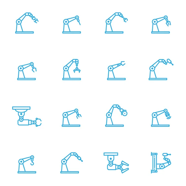 Industrial robot line icons — Stock Vector