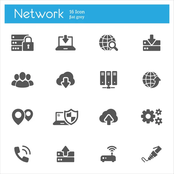 Icone piatte di rete — Vettoriale Stock