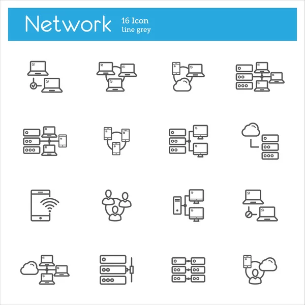 Netzleitungssymbole gesetzt — Stockvektor
