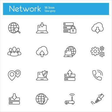 Network line vector icons  clipart