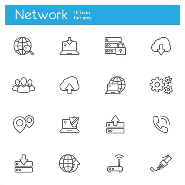 Network line vector icons — Stock Vector