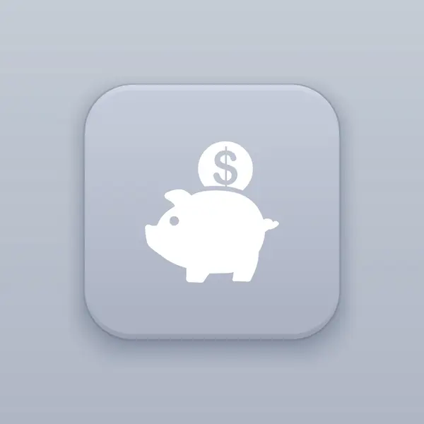 Vector piggy money bank icon — Stock Vector