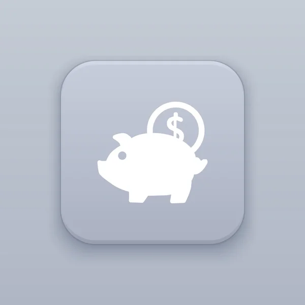 Money pig vector icon — Stock Vector