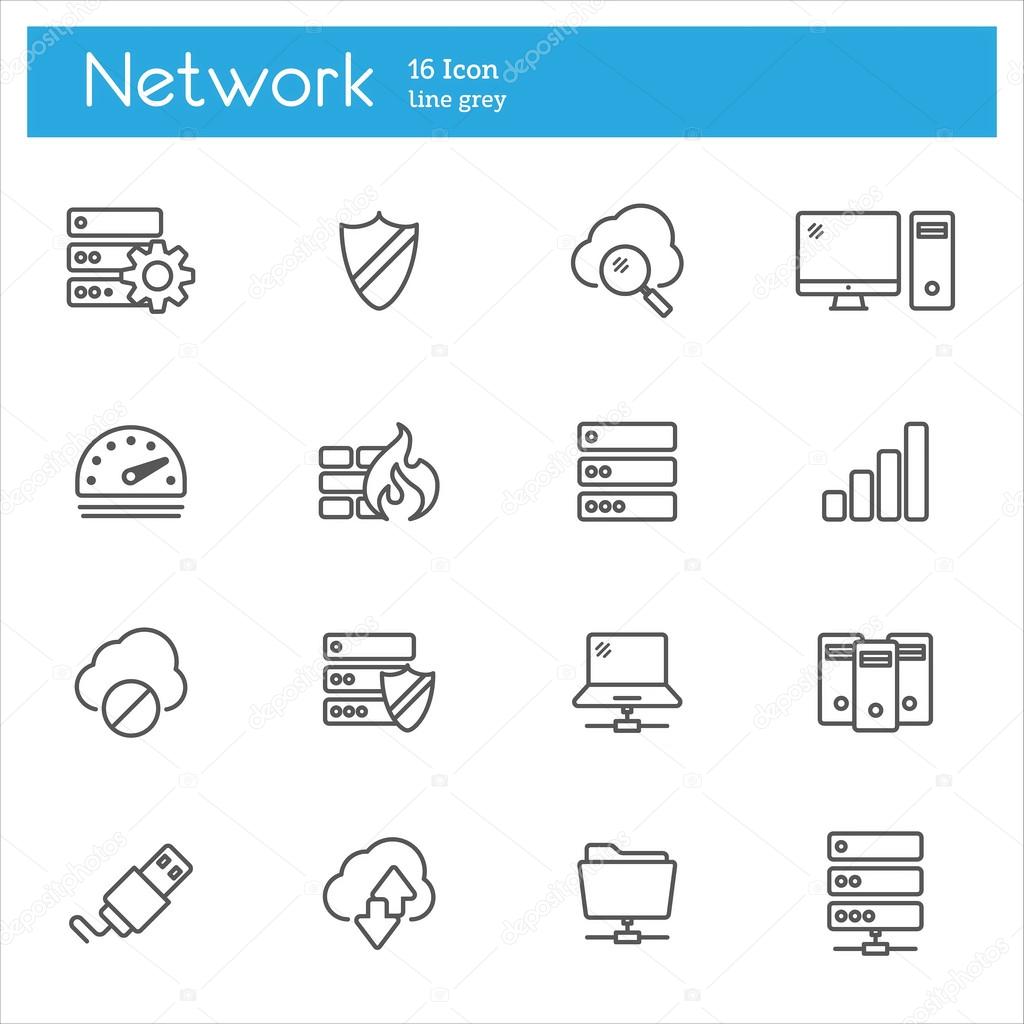 Network line icons