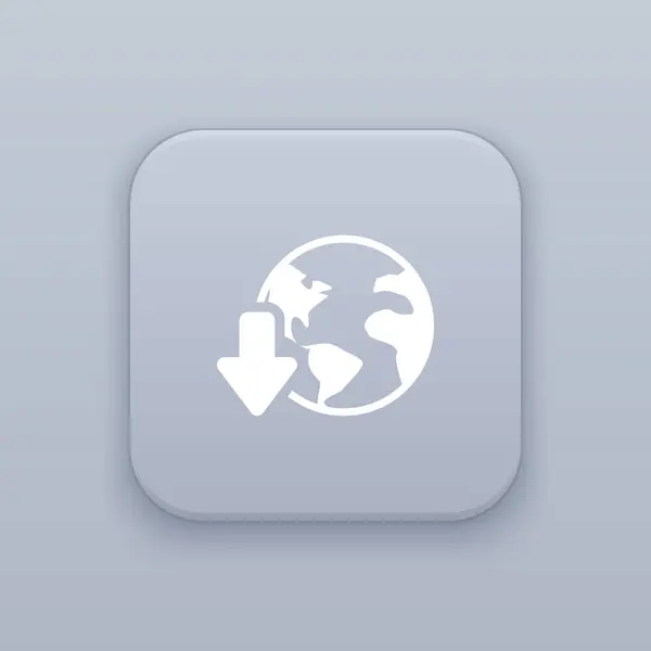 Icono global, icono de descarga — Vector de stock