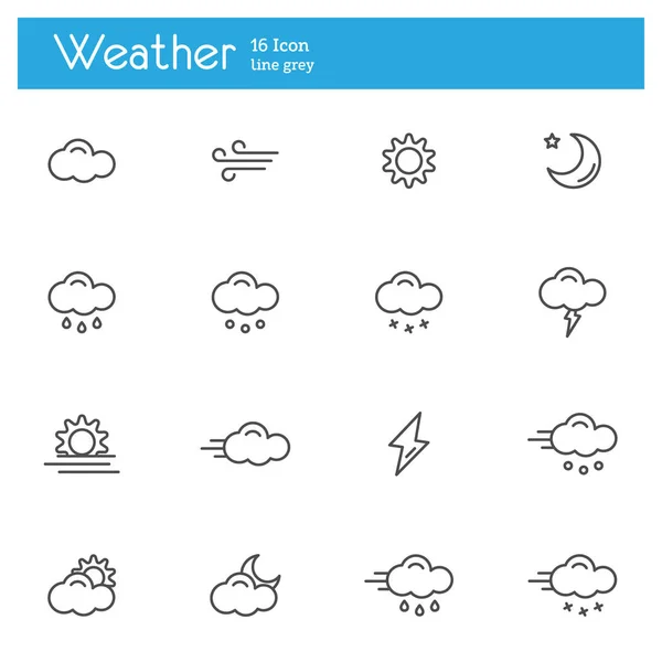 Iconos meteorológicos, iconos meteorológicos — Vector de stock