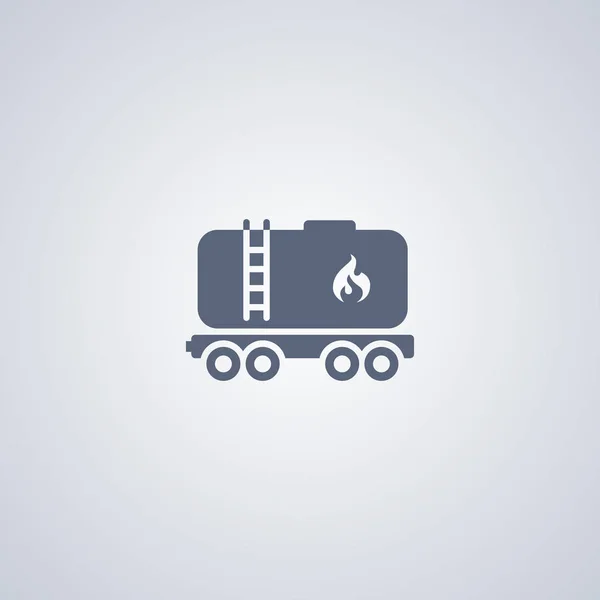Spoorweg olie olie tank pictogram. Benzine vervoer — Stockvector
