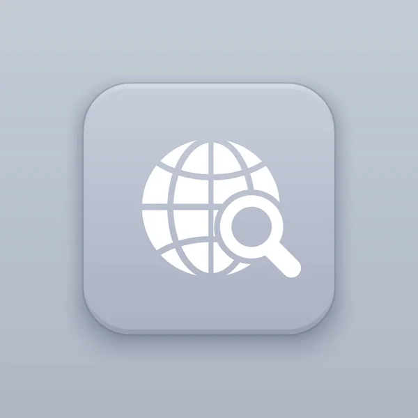 Icono global, Icono de búsqueda — Archivo Imágenes Vectoriales