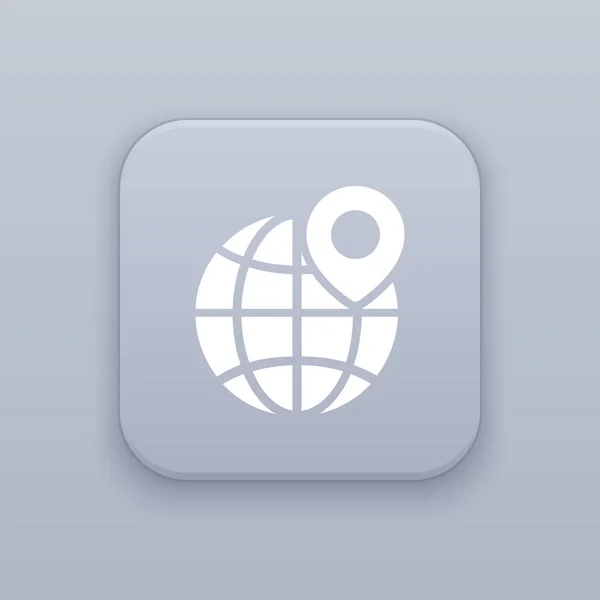 Icono global, icono de ubicación — Vector de stock
