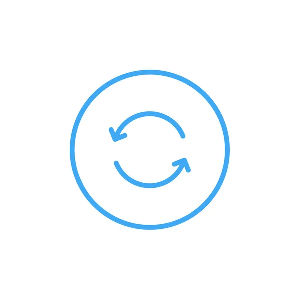 Aggiorna l'icona in blu su sfondo bianco. Illustrazione vettoriale — Vettoriale Stock