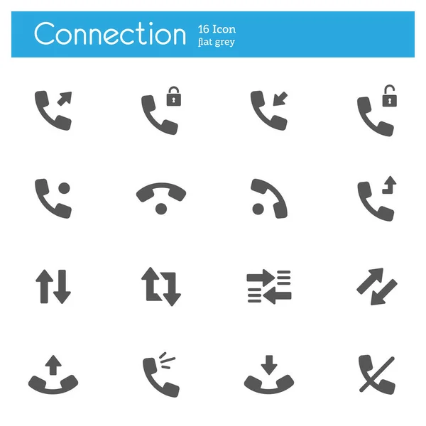 Conectar y llamar a los iconos planos vector — Archivo Imágenes Vectoriales