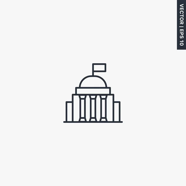 Bâtiment du Capitole, panneau de style linéaire pour concept mobile et web d — Image vectorielle