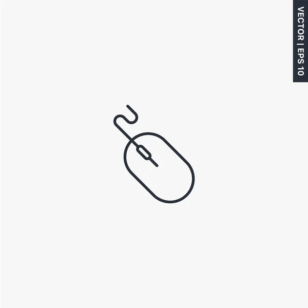 Computer mouse, linear style sign for mobile concept and web des — 스톡 벡터