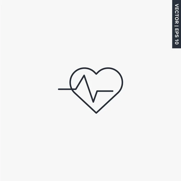 Heart-rating, linear style sign for mobile concept and web desig — 스톡 벡터