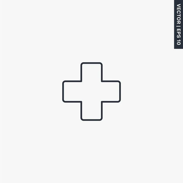 移动概念和网页设计的医学、线性风格标志 — 图库矢量图片