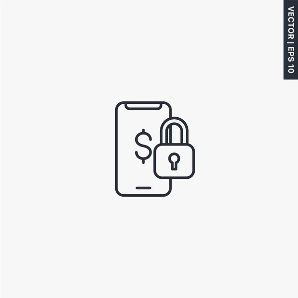 Icono de pago móvil seguro — Vector de stock