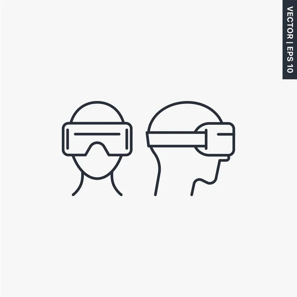Homme portant des lunettes de réalité virtuelle icône — Image vectorielle