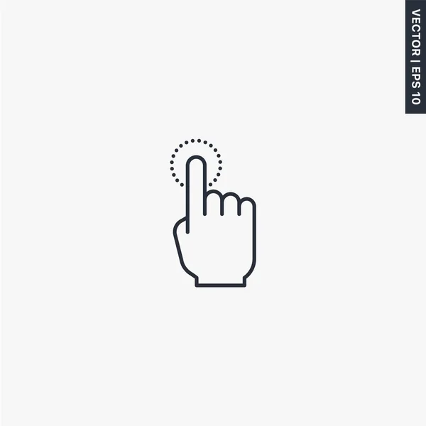 Δάχτυλο άγγιγμα, γραμμικό στυλ σημάδι για την κινητή έννοια και web desig — Διανυσματικό Αρχείο