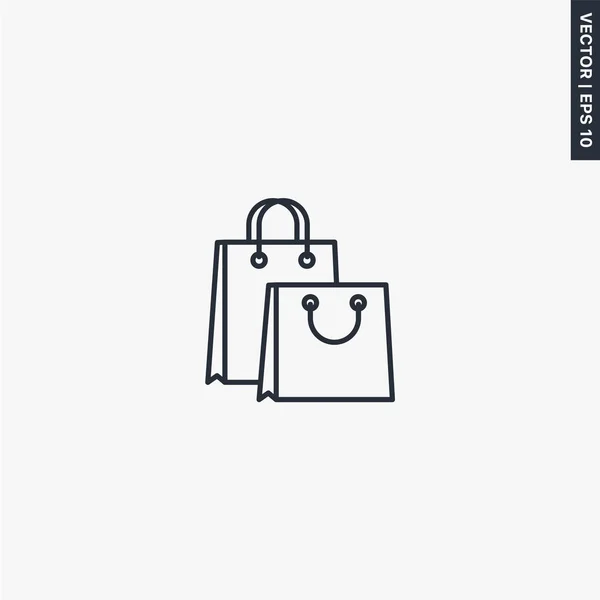 Shopping bag icon, linear style sign for mobile concept and web — 스톡 벡터