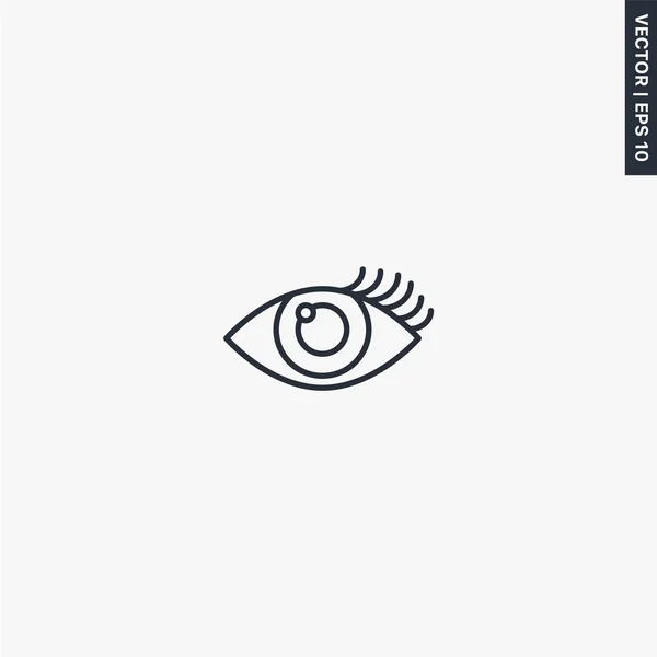 Ikona oka, liniowy znak stylu dla mobilnej koncepcji i projektowania stron internetowych — Wektor stockowy