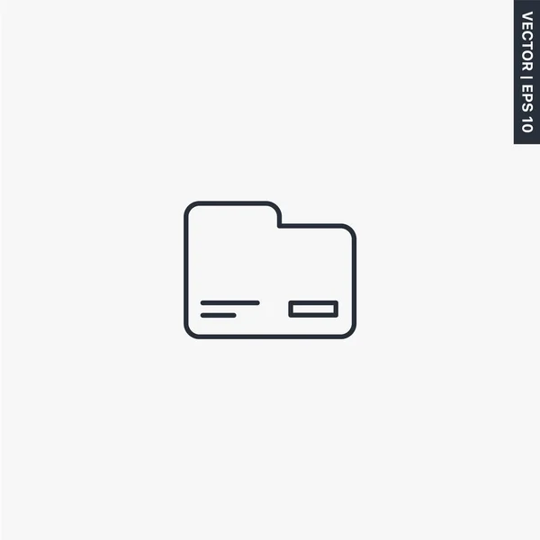 Ikona folderu, liniowy znak stylu dla mobilnej koncepcji i projektowania stron internetowych — Wektor stockowy