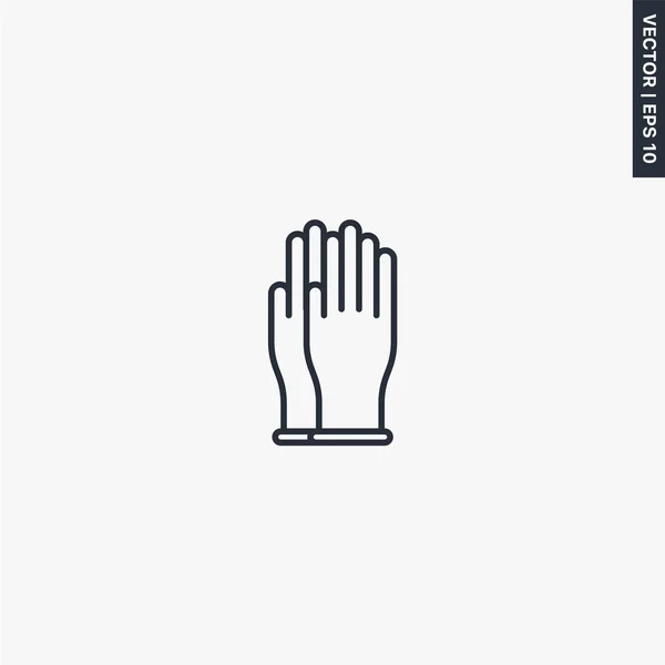 Handschuh-Symbol, lineares Stilschild für mobiles Konzept und Webdesign — Stockvektor