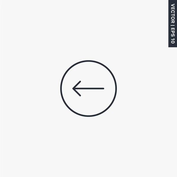 Icono de flecha izquierda, signo de estilo lineal para el concepto móvil y web de — Vector de stock