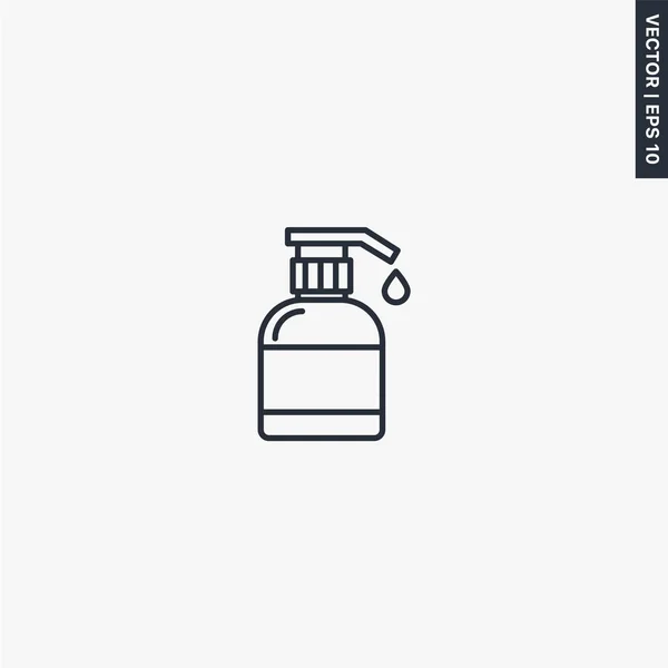 Liquid soap icon, linear style sign for mobile concept and web d — 스톡 벡터