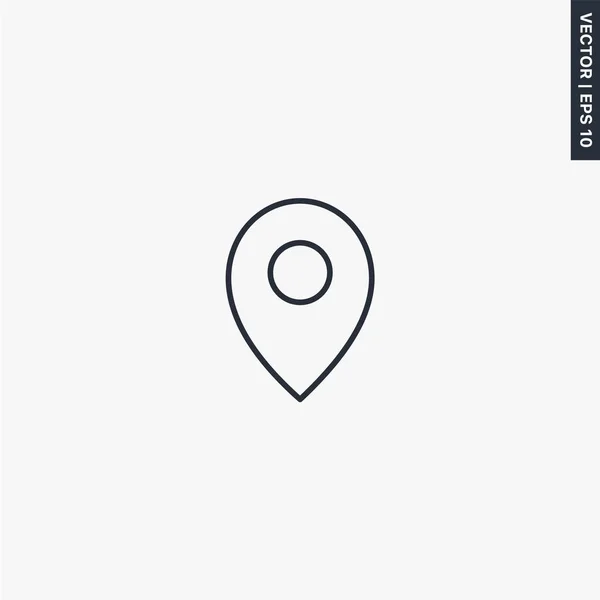 Map label icon, linear style sign for mobile concept and web des — ストックベクタ