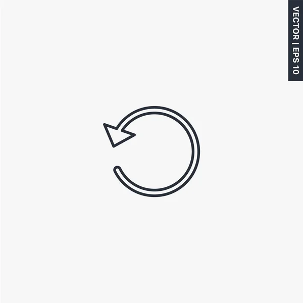 Odśwież ikonę, liniowy znak stylu dla mobilnej koncepcji i projektowania stron internetowych — Wektor stockowy