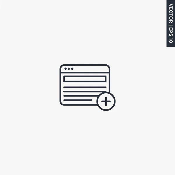 Add new panel icon, linear style sign for mobile concept and web — 스톡 벡터