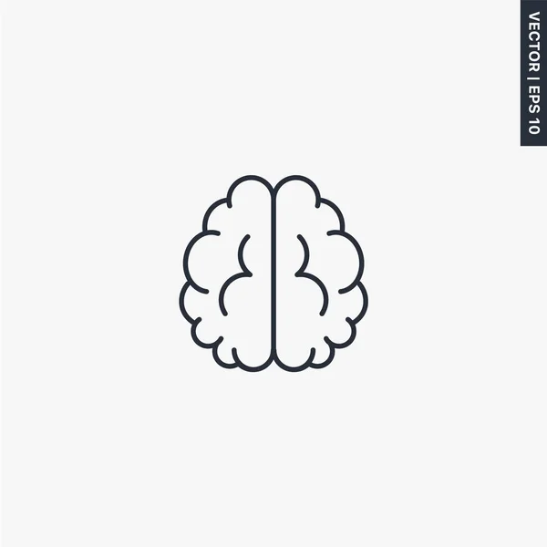 Brain, linear style sign for mobile concept and web design — 스톡 벡터